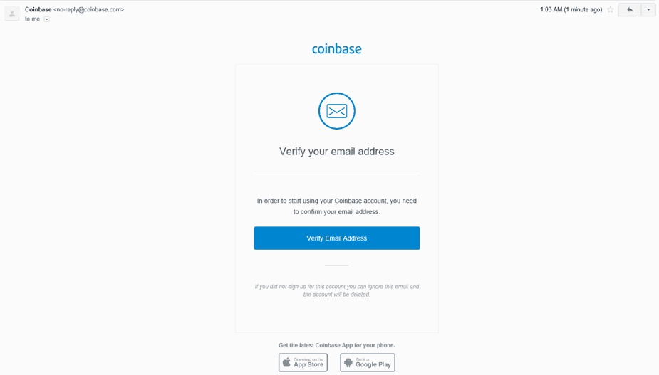 التأكد من حساب Coinbase